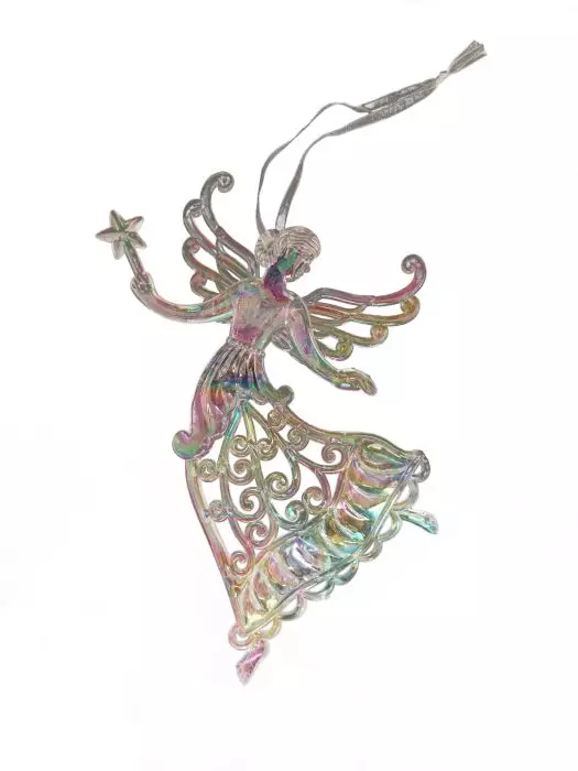 Новогоднее подвесное украшение Девушка со звездой из полипропилена/ 1,5x13x14,5см 89138