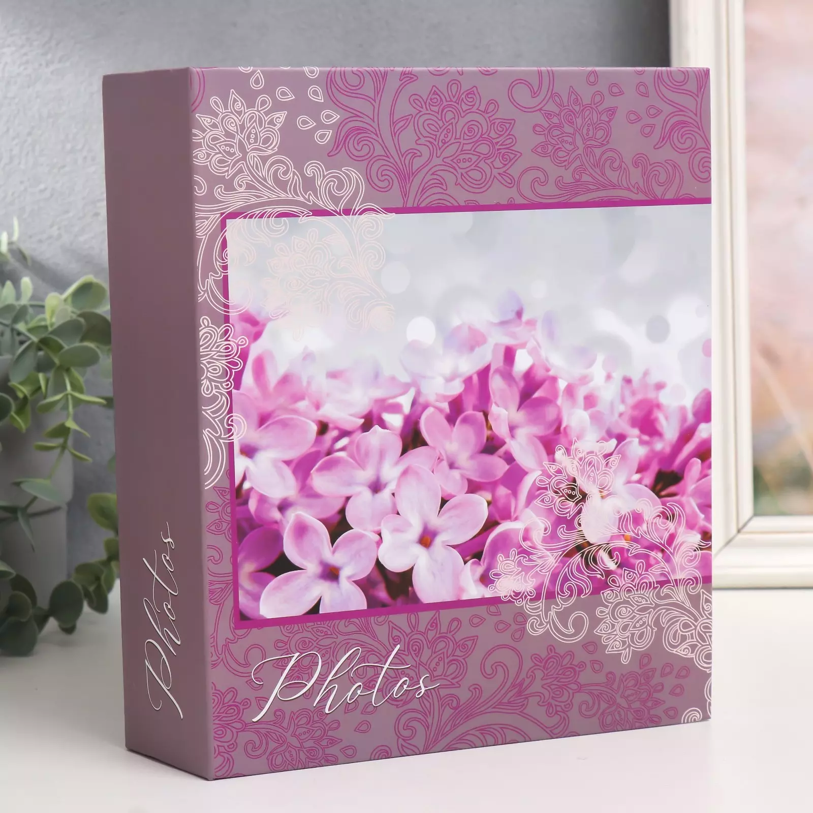 Фотоальбом на 300 фото 10х15 см, пластик. Листы bloom: lilac