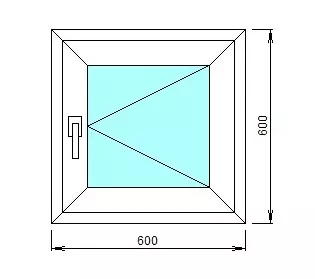Окно ПВХ Дачное СТД-2О, со створкой, 600х600мм, 24мм