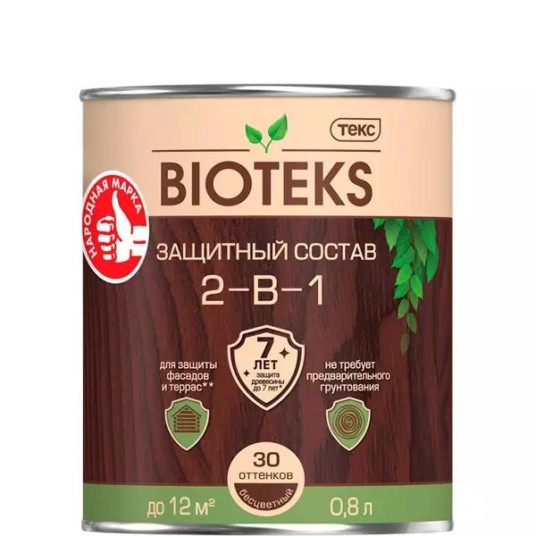 Антисептик защитный состав 2-в-1 BIOTEKS бесцветный 2,7л