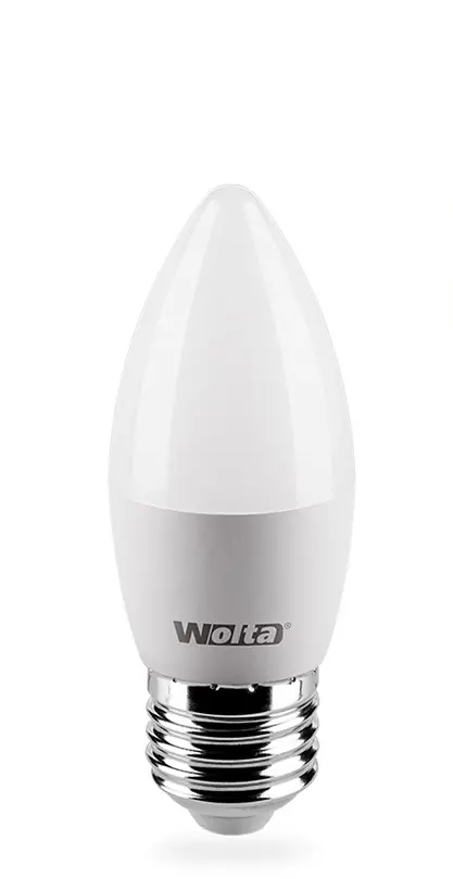Лампа светодиодная Wolta Е27 230В 10Вт 6500К свеча холодный