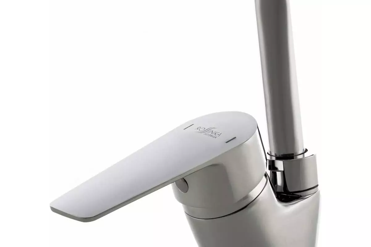 Смеситель для кухни, гибкий излив, хром, Rossinka S35-26, латунь