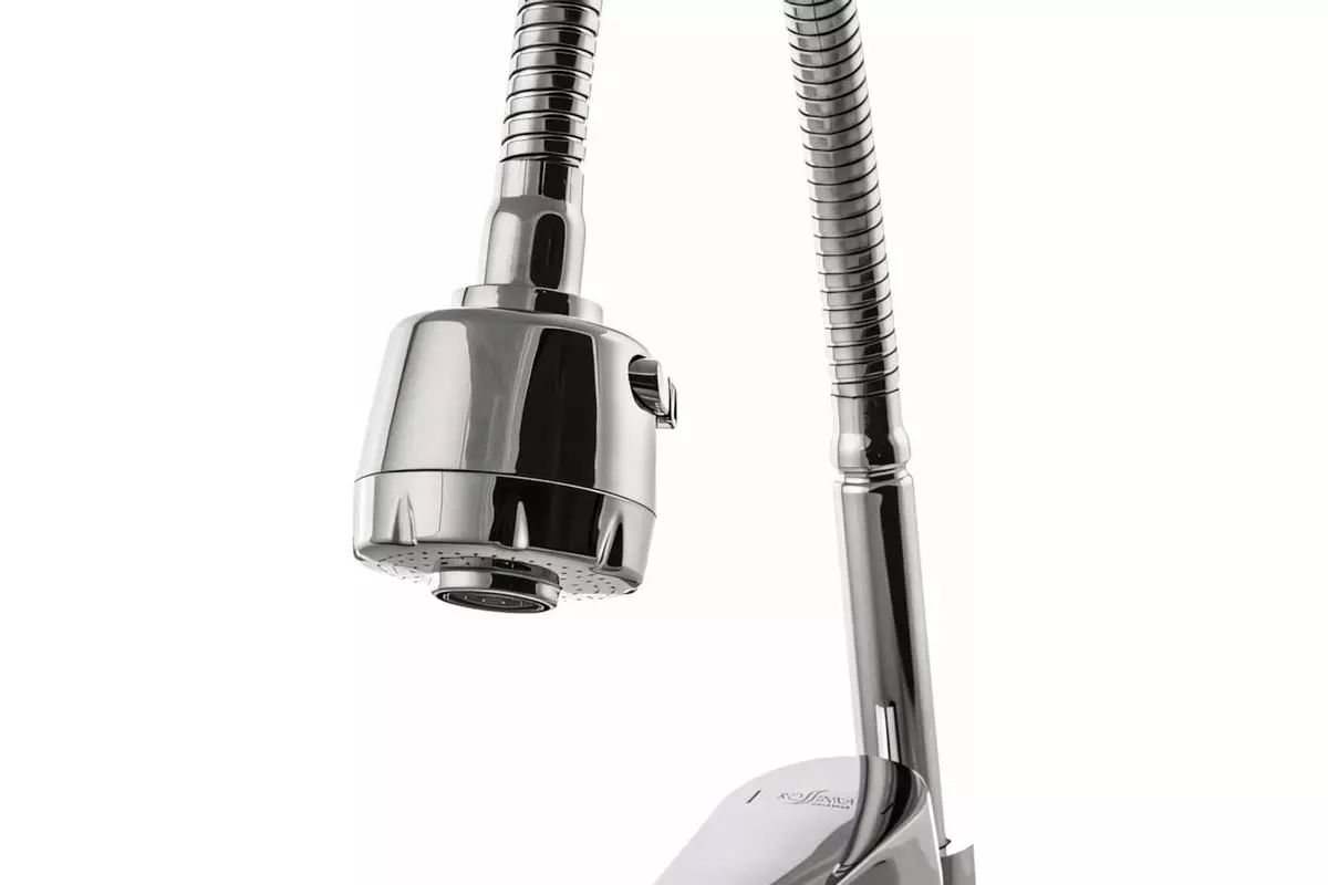 Смеситель для кухни, гибкий излив, хром, Rossinka S35-26, латунь