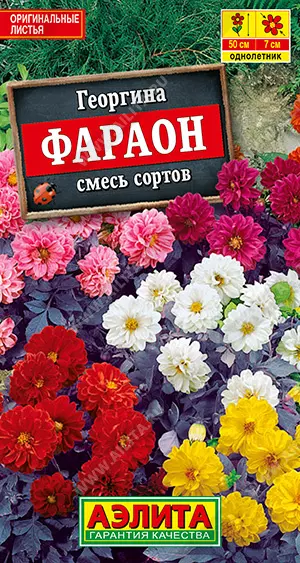 Семена цветов Георгина Фараон, смесь сортов. АЭЛИТА Ц/П 0,3 г