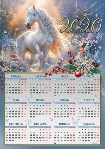 Календарь листовой 2026 символ года арт.50001011