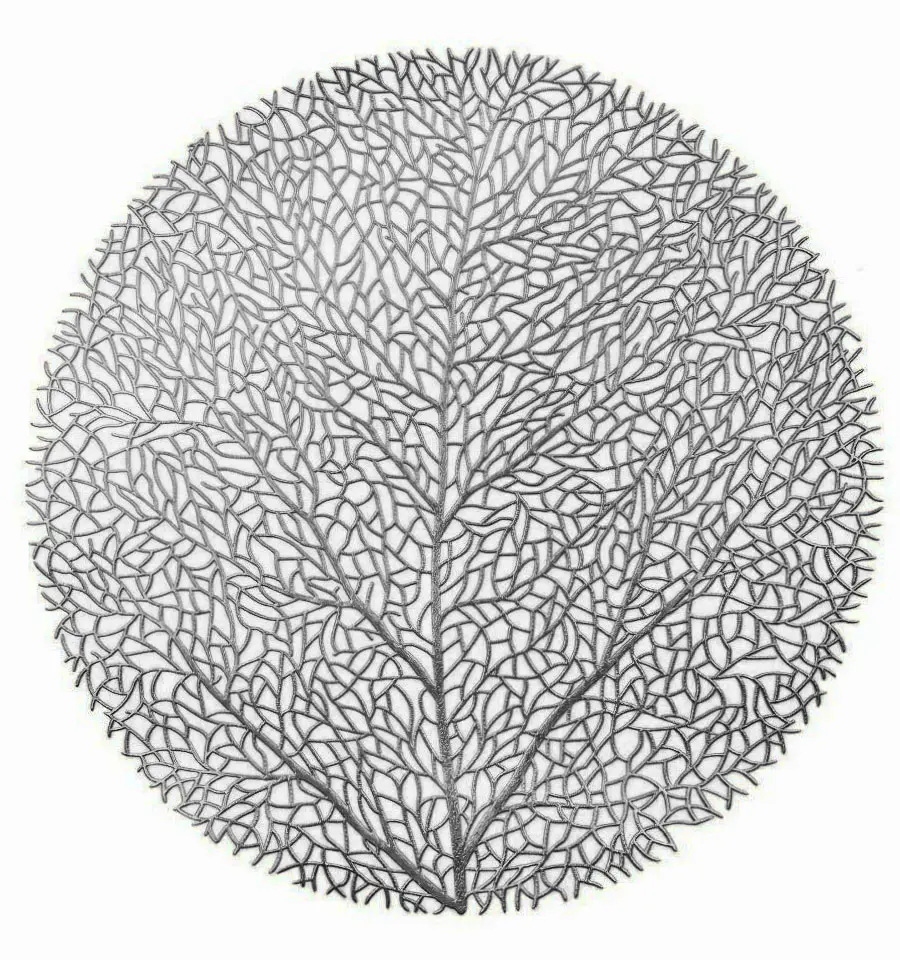Салфетка сервировочная Niklen Дерево, 38 см, серебро