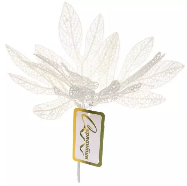 Декоративная ветка Сказочный листопад 25 см белый 201-2415