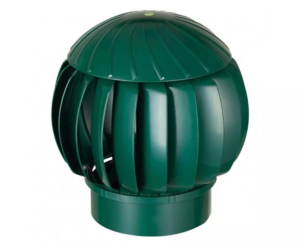 Турбина ротационная D160, вентиляционная, пластик, зеленая (нанодефлектор) RRTV 160 Green