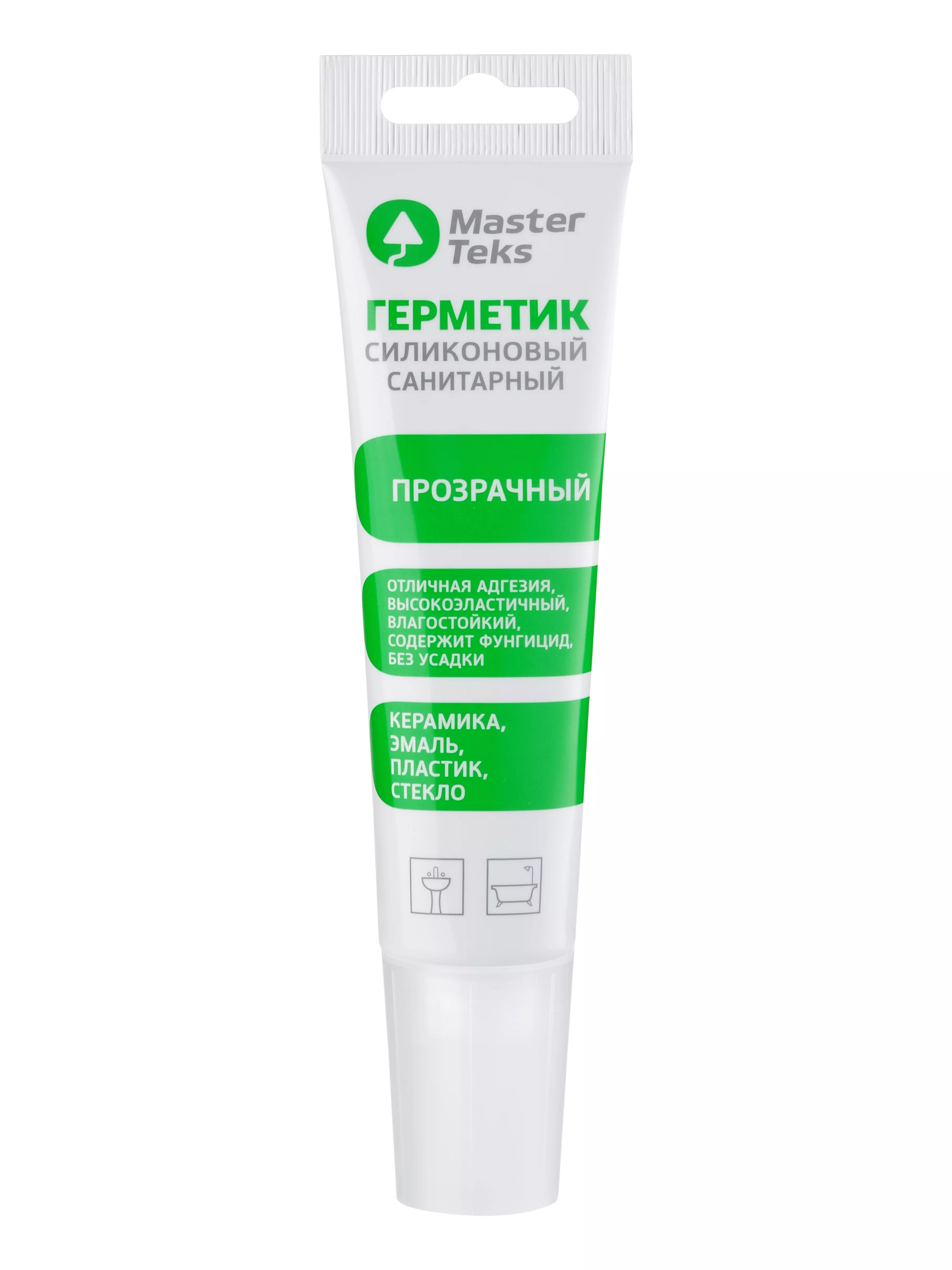 Герметик силиконовый MasterTeks PM санитарный 80 мл прозрачный
