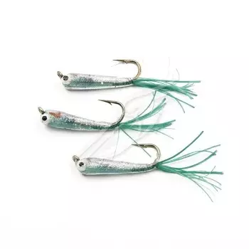 Мормышка ЯМАН &quot;Малек пыздрик&quot; с ушком, L-18 мм, вес 0,3 г, кр. Kumho №4, цв. зеленый (уп. 3 шт.)