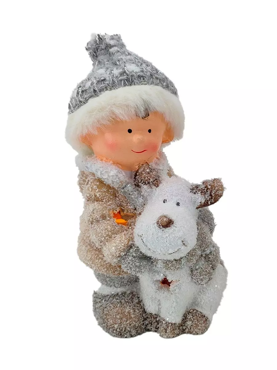 Декоративная фигурка из терракотовой керамики со светодиодной подсветкой 8,5x15x9см 95468