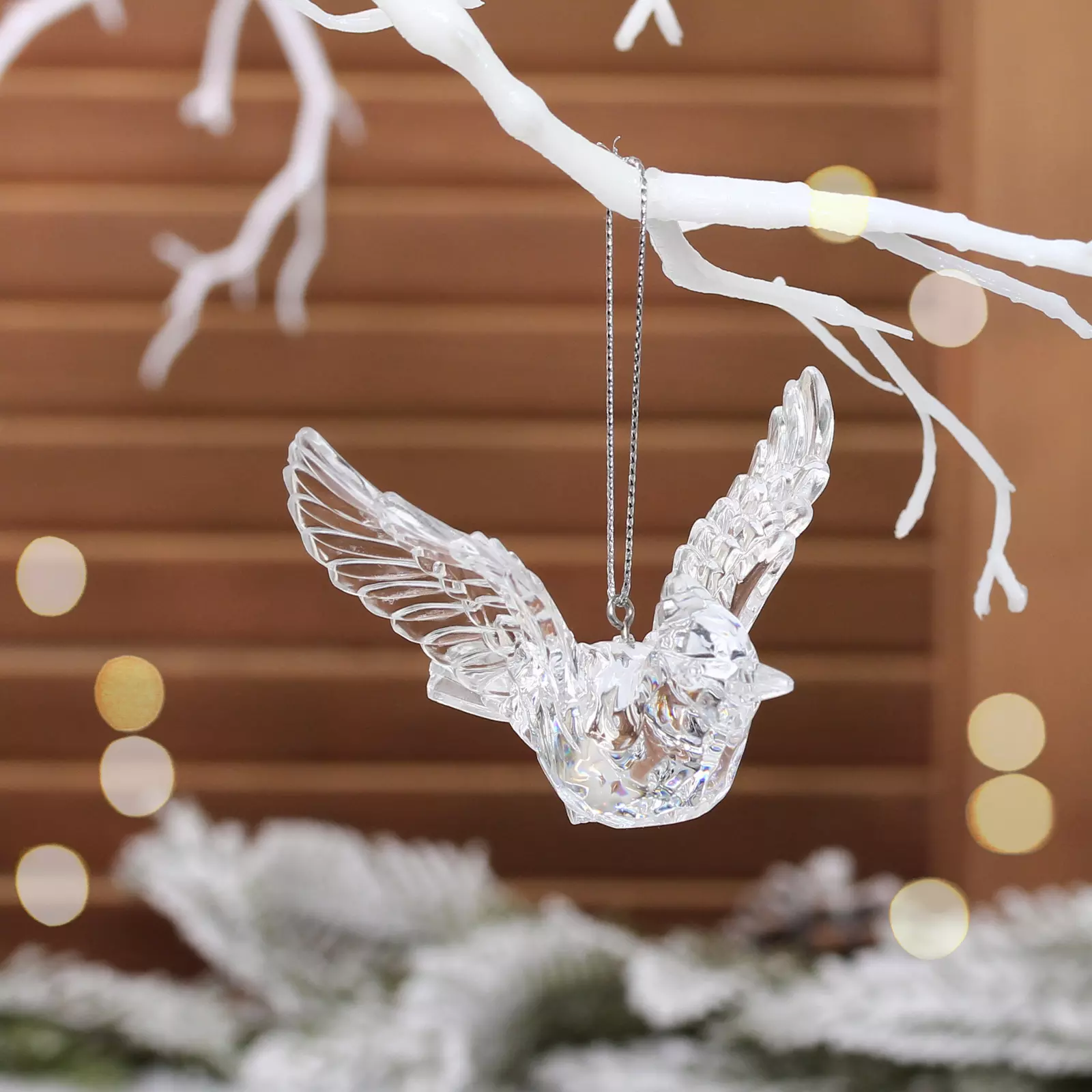 Елочное украшение Хрустальная птица 7х8 см прозрачный 916-2122