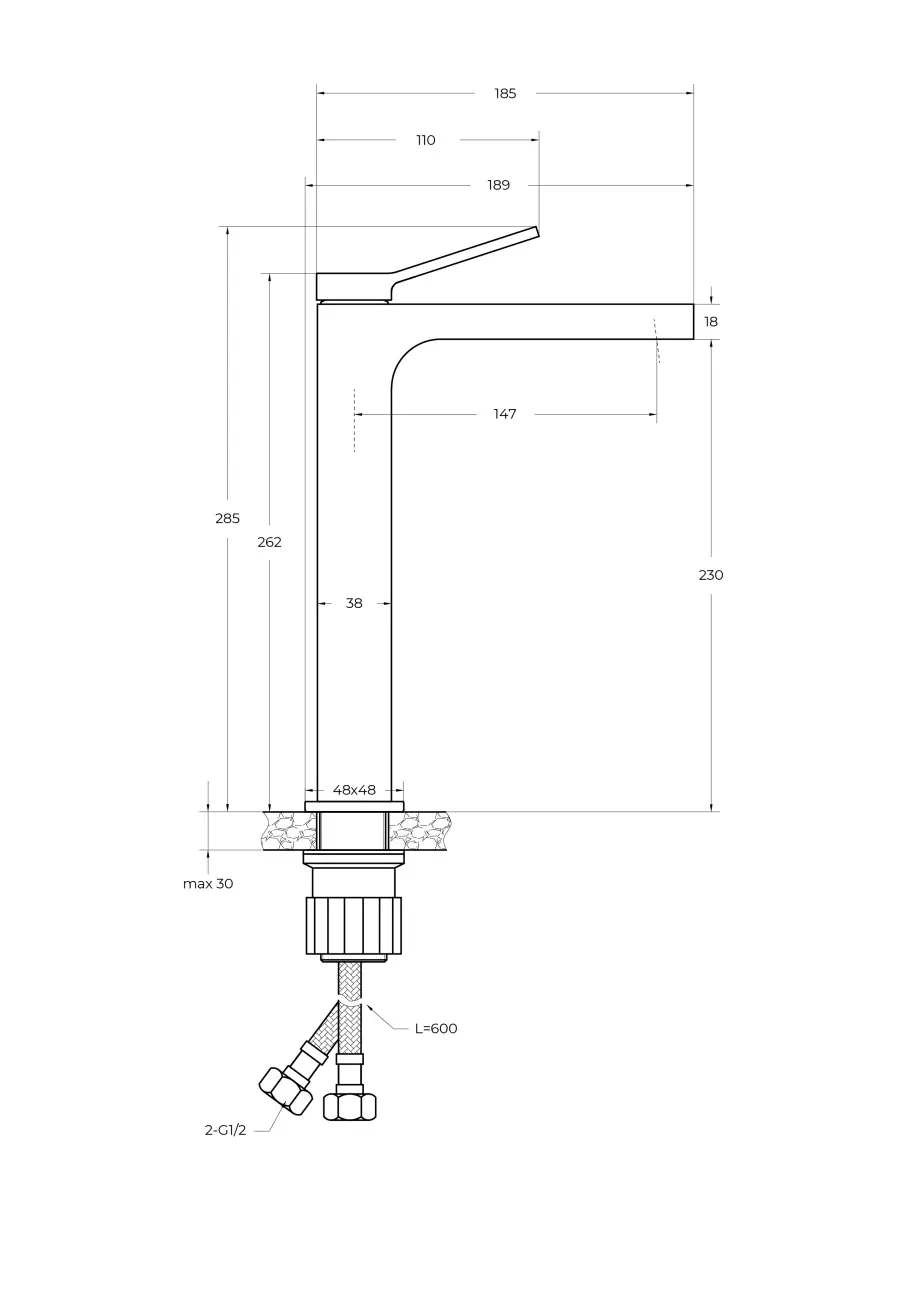 Смеситель для раковины высокий, хром BelBagno ALBANO-LMC-CRM-W0