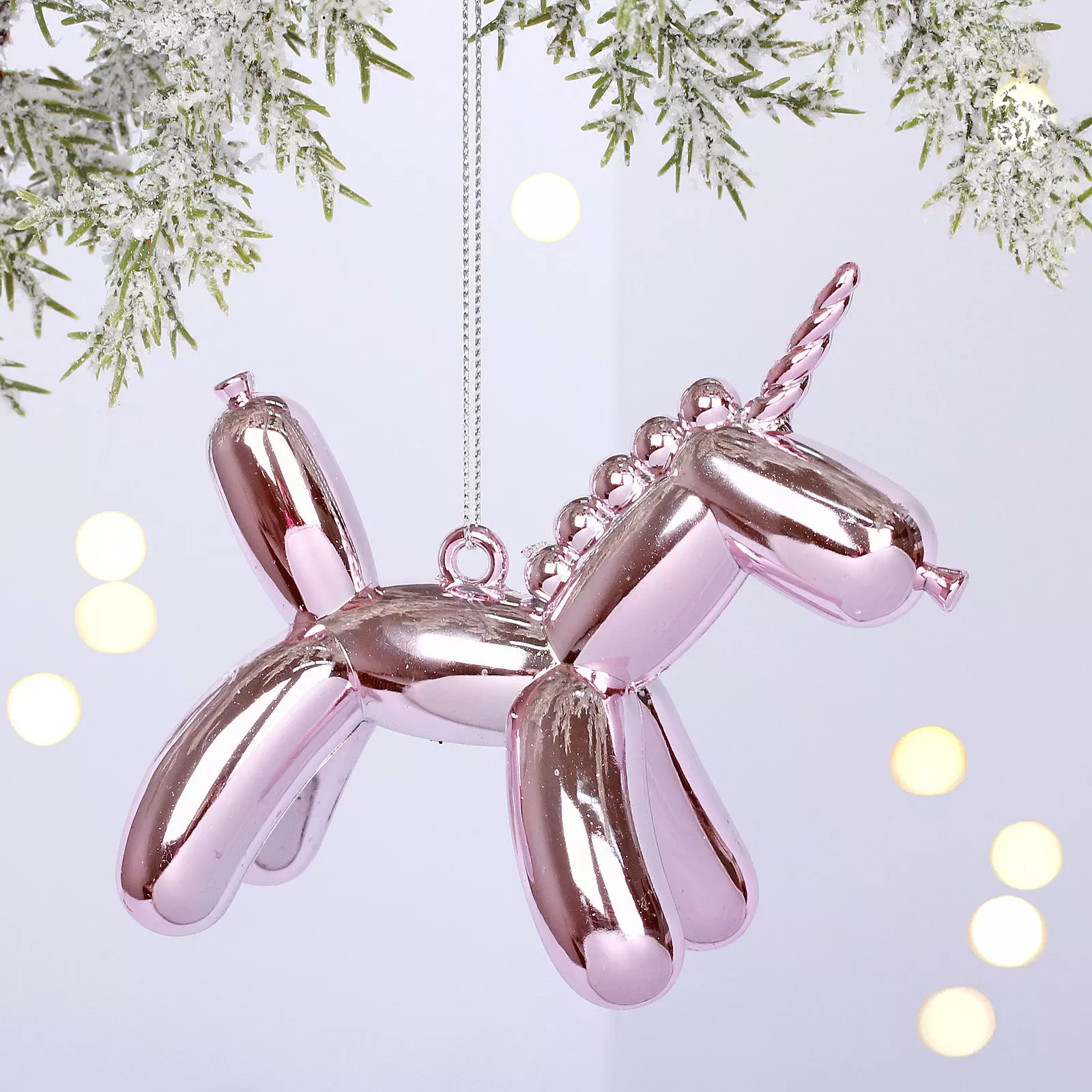 Елочная игрушка Воздушный единорожек 11х5х9 см розовый 916-1629