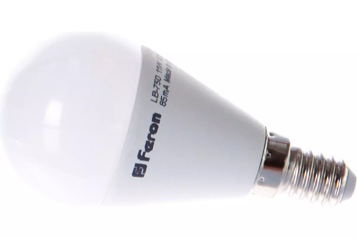 Светодиодная лампа Е14 220В 11Вт 4000К шар нейтральный свет FERON 25947