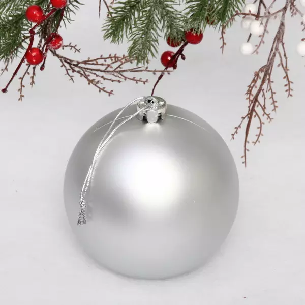 Новогодний шар 15 см Матовый, серебро 201-1369