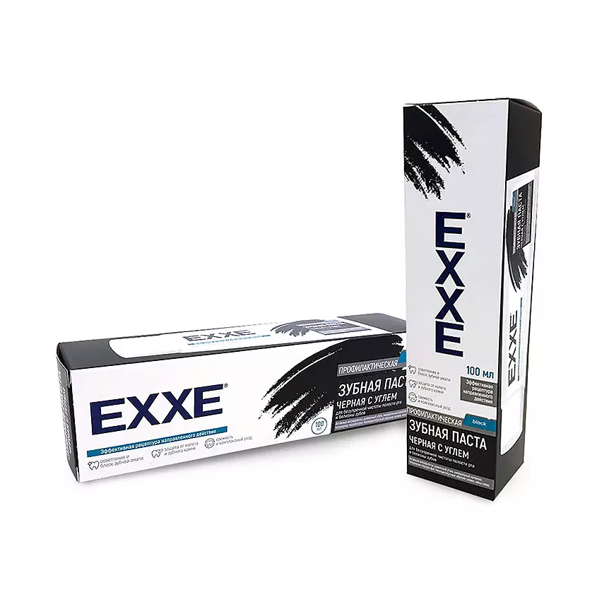 Зубная паста EXXE Черная с углем, 100 мл