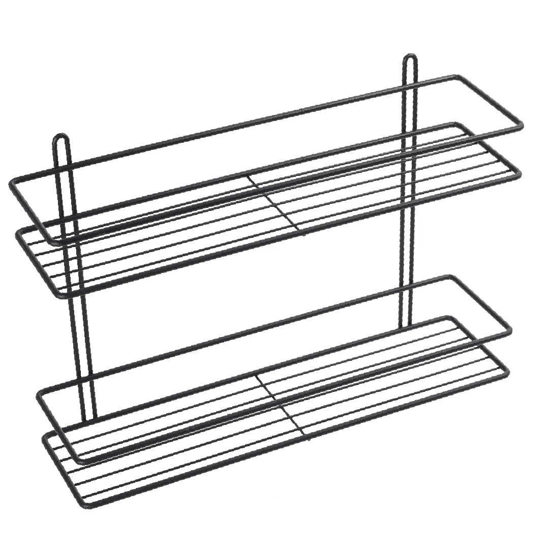 Полка прямая двухэтажная черная FIXSEN 730B-2