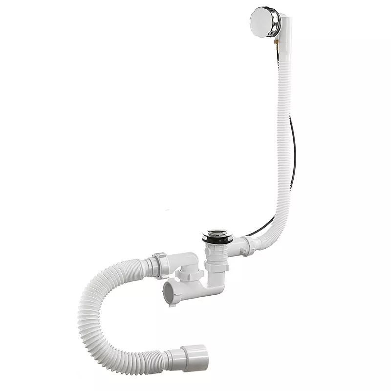 Сифон для ванны 1 1/2&quot;х40 регулир,п/а,с переливом и гиб.тр.40/50, ORIO А-27089