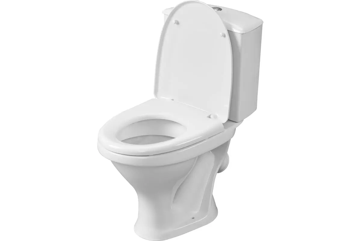 Унитаз Santeri Вест 1.P201.8.S00.00B.F косой выпуск, нижний подвод, 1-режимный слив, сиденье полипропилен