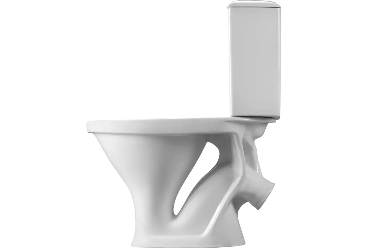 Унитаз Santeri Вест 1.P201.8.S00.00B.F косой выпуск, нижний подвод, 1-режимный слив, сиденье полипропилен