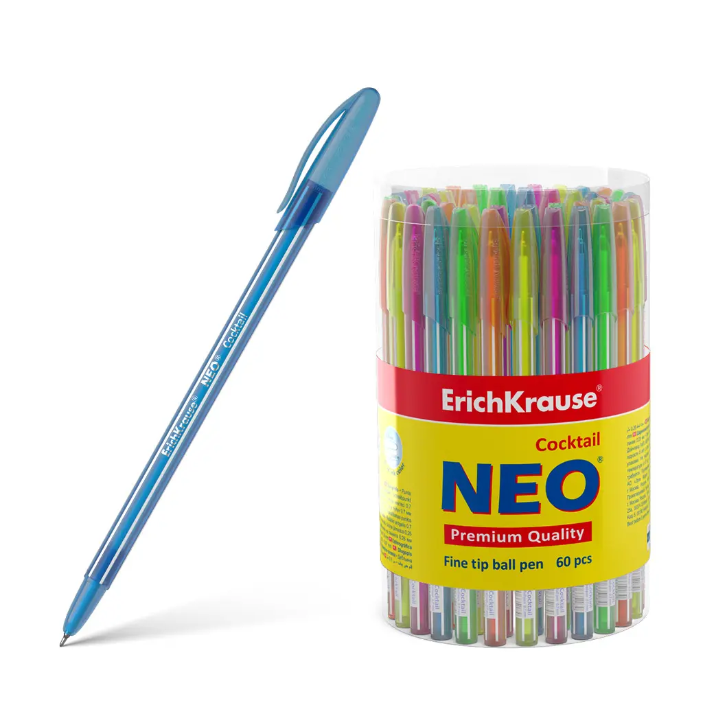 Ручка шариковая ErichKrause 33518 Neo Cocktail, чернил синий