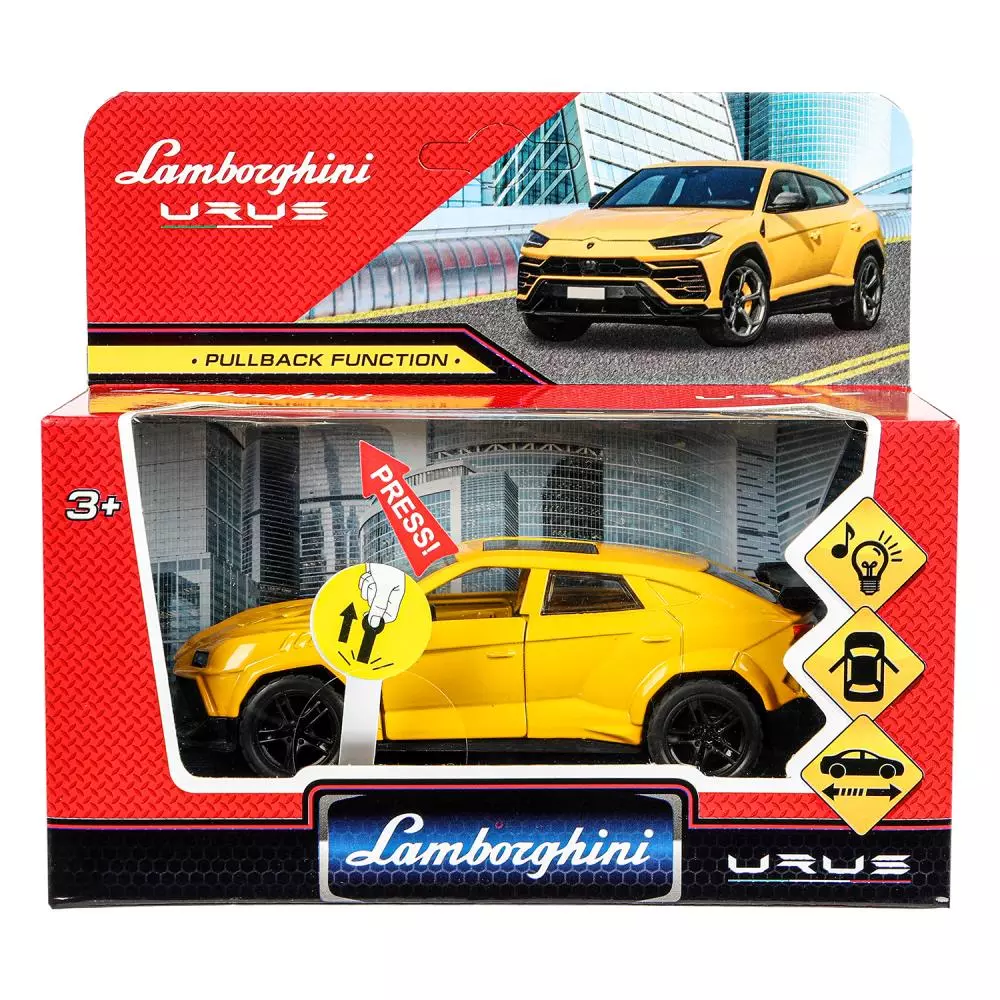 Автомобиль Lamborghini Urus 12см металл желтый Технопарк 2312C0055-R