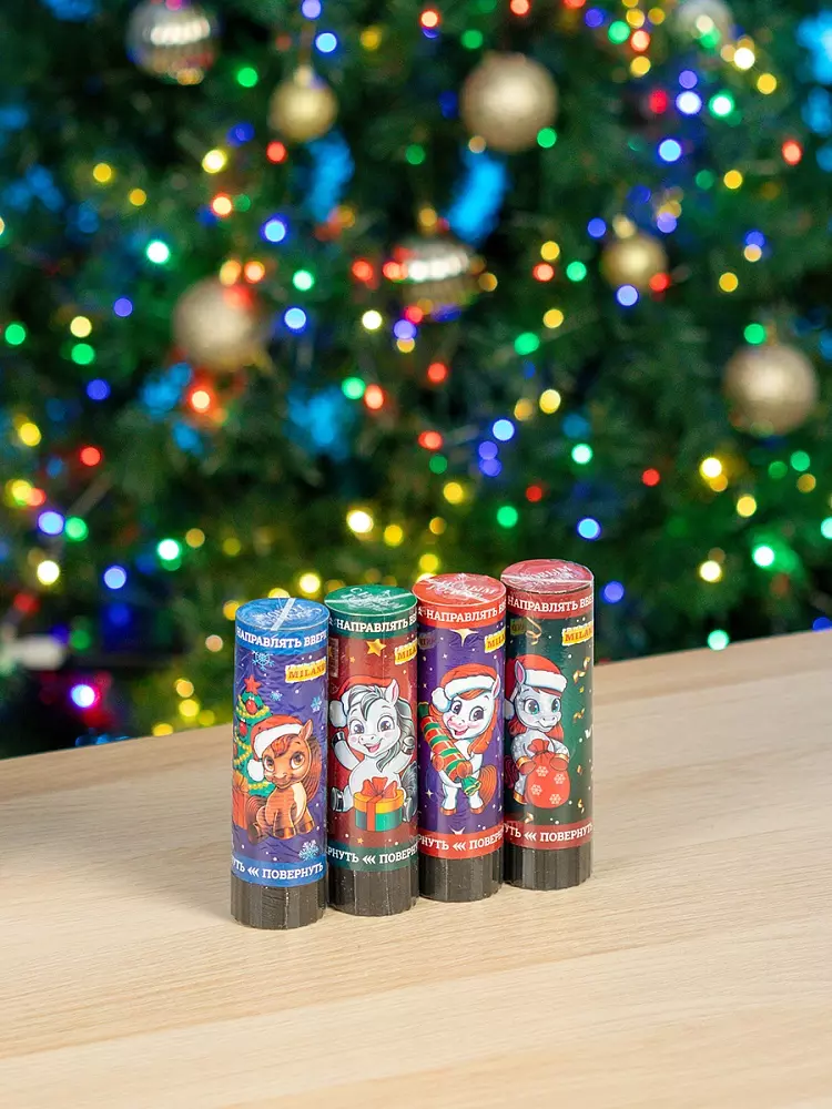 Хлопушка 15 см пружинная Символ года Сказочные пони с предсказаниями, фольг.серпантином Х-2250