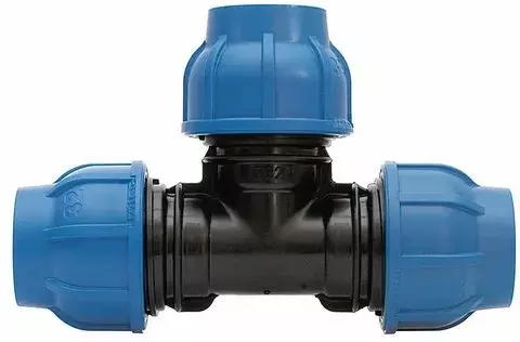 Тройник ПНД с резьбой 40x1" НР, компрессионный, PN16, RTP 14432