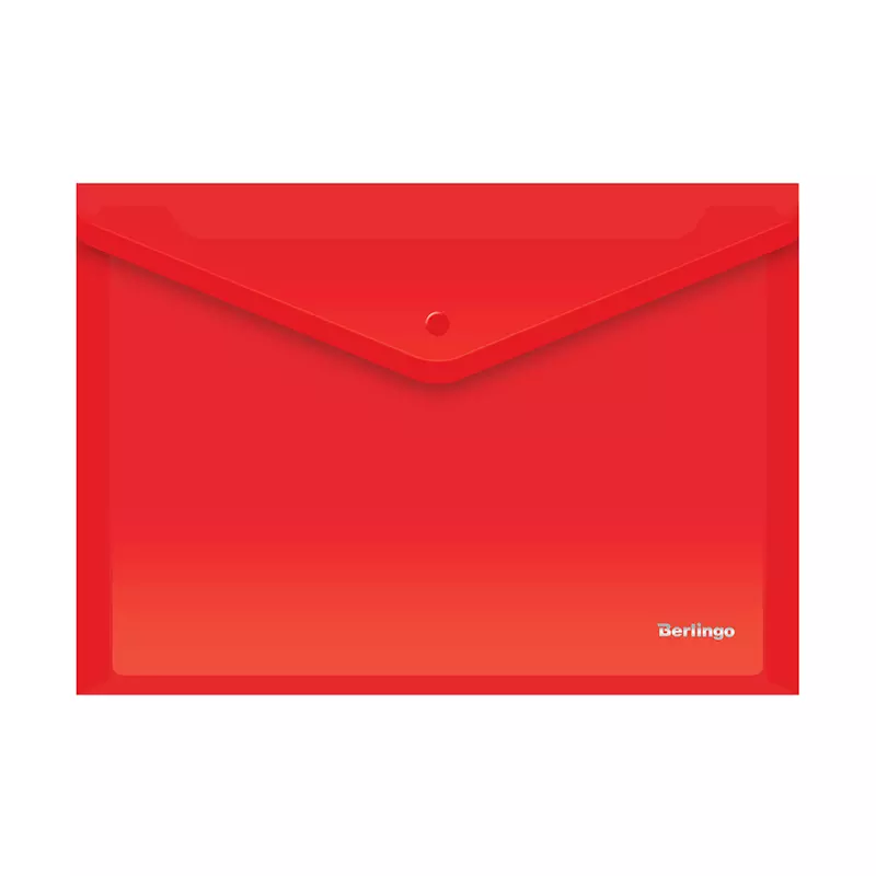 Папка-конверт на кнопке Berlingo, А4, 180мкм, красная AKk_04103