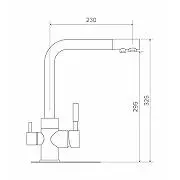 Смеситель для кухни с фильтром, высокий излив, песочный Polygran 627536