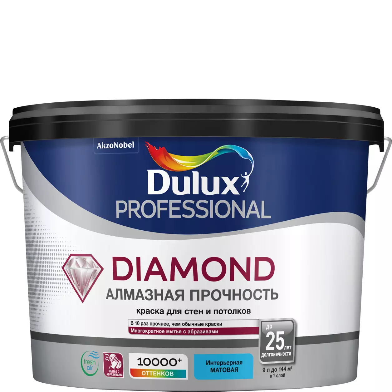 Краска для стен и потолков Dulux Professional Diamond матовая BW 9 л 5717510