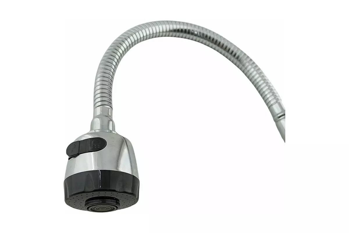 Смеситель для кухни, гибкий излив, черный/хром, Rainsberg R0613HF-8, силумин