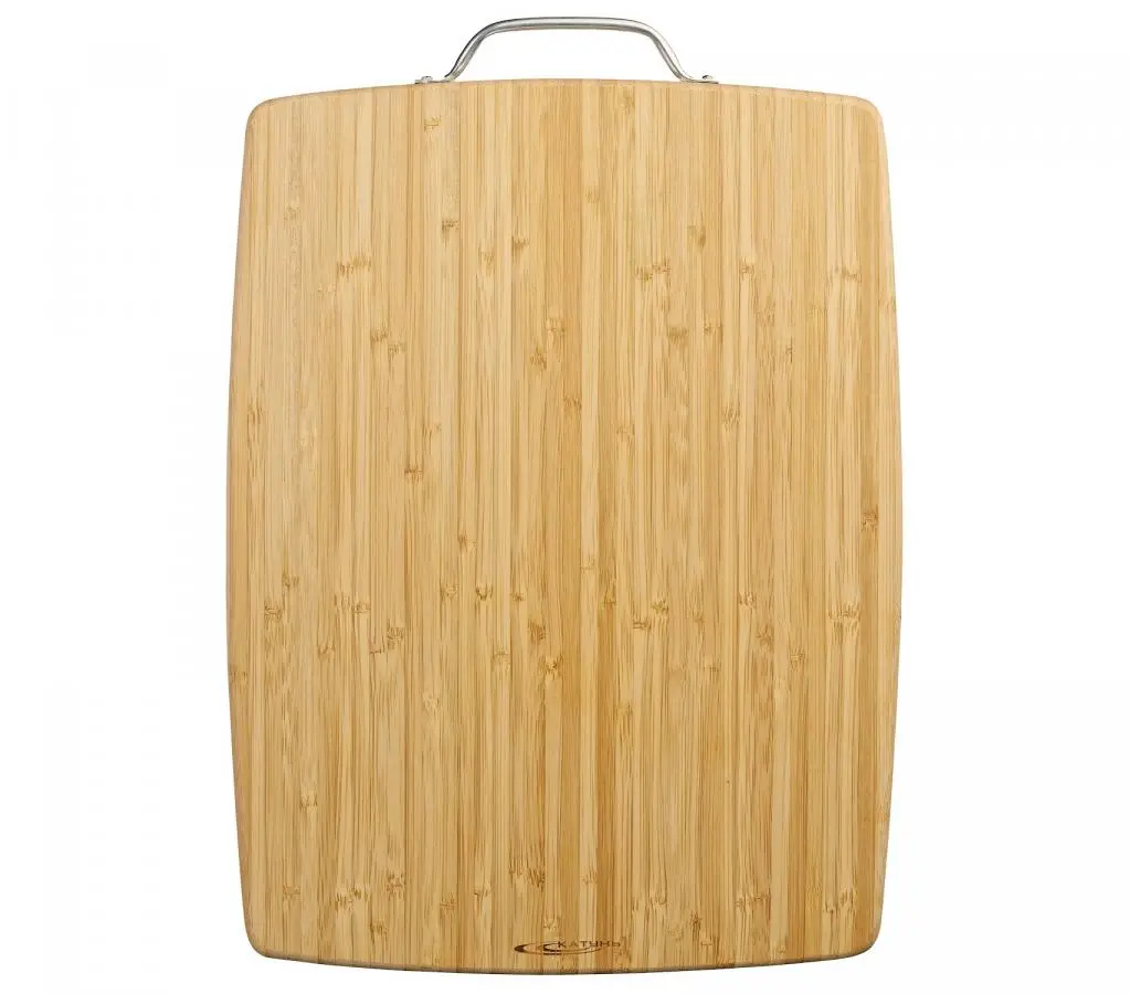 Разделочная доска 400х300х18 мм, Бамбук, №3 с металлической ручкой 181181