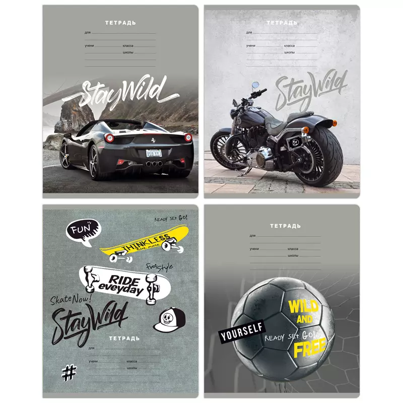 Тетрадь в клетку 12 листов BG Stay wild