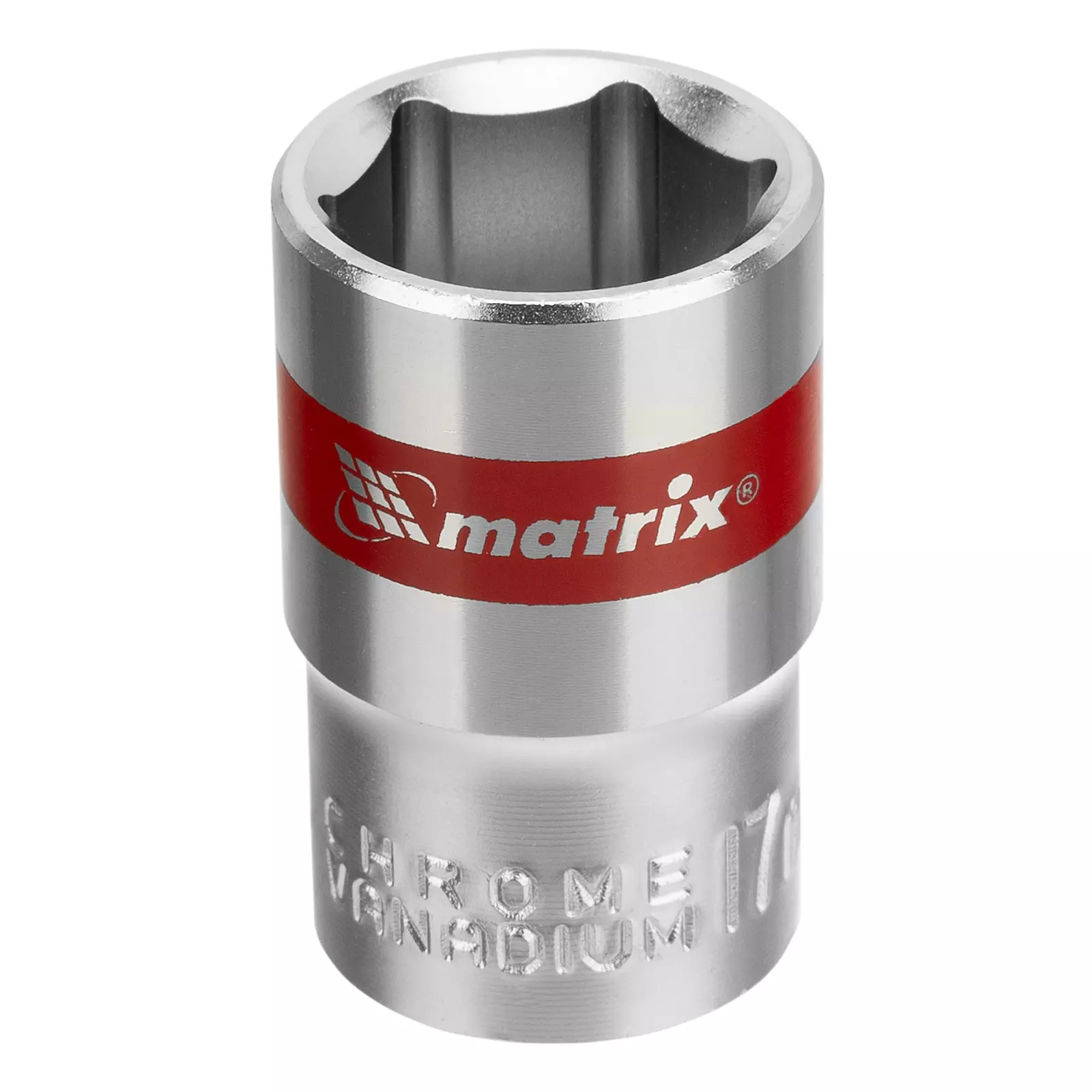 Головка торцевая 17мм, 6-гранная Matrix 13117 CrV 1/2&quot; хром
