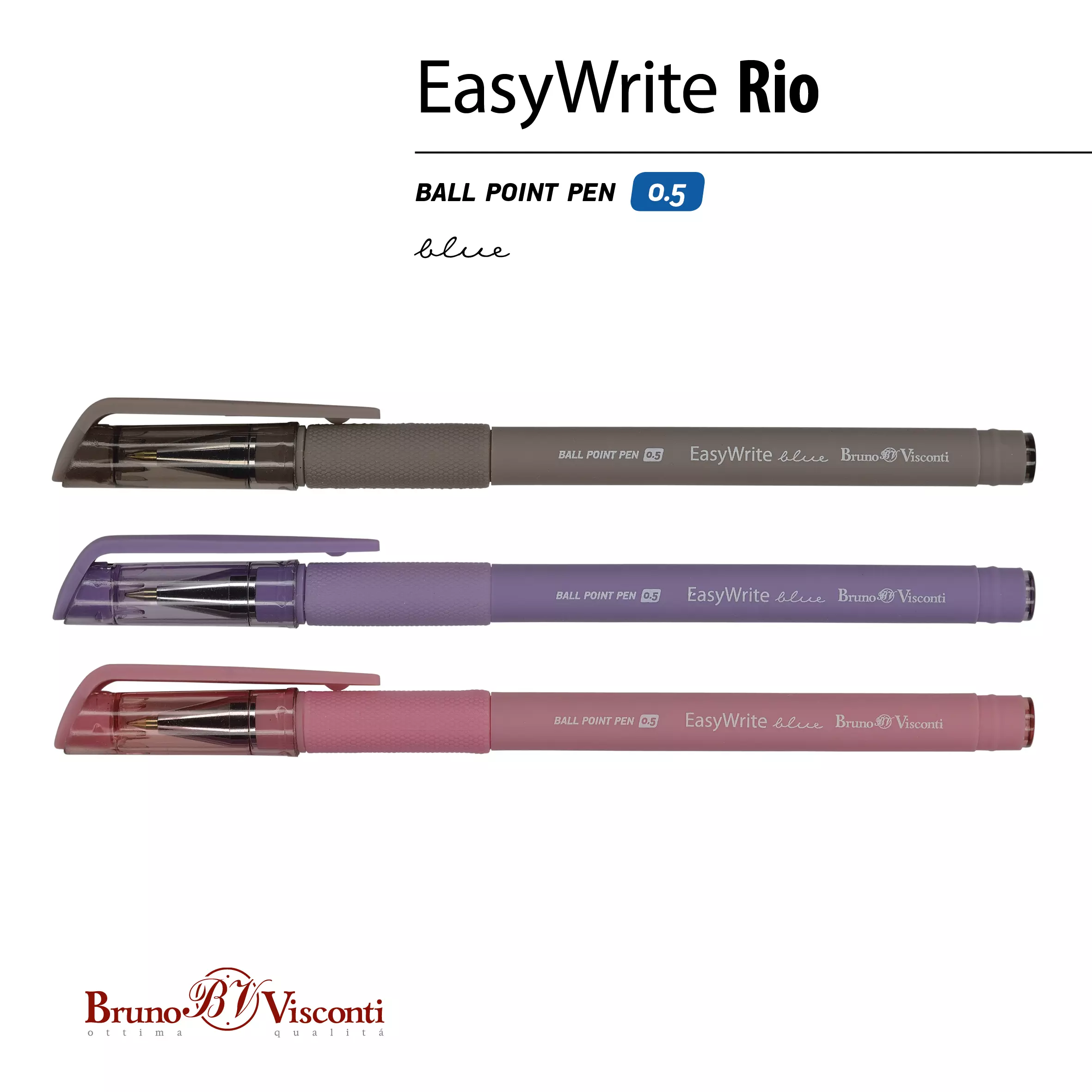 Ручка шариковая BrunoVisconti EasyWrite.RIO 0.5 мм чернила синие (3 цвета корпуса)