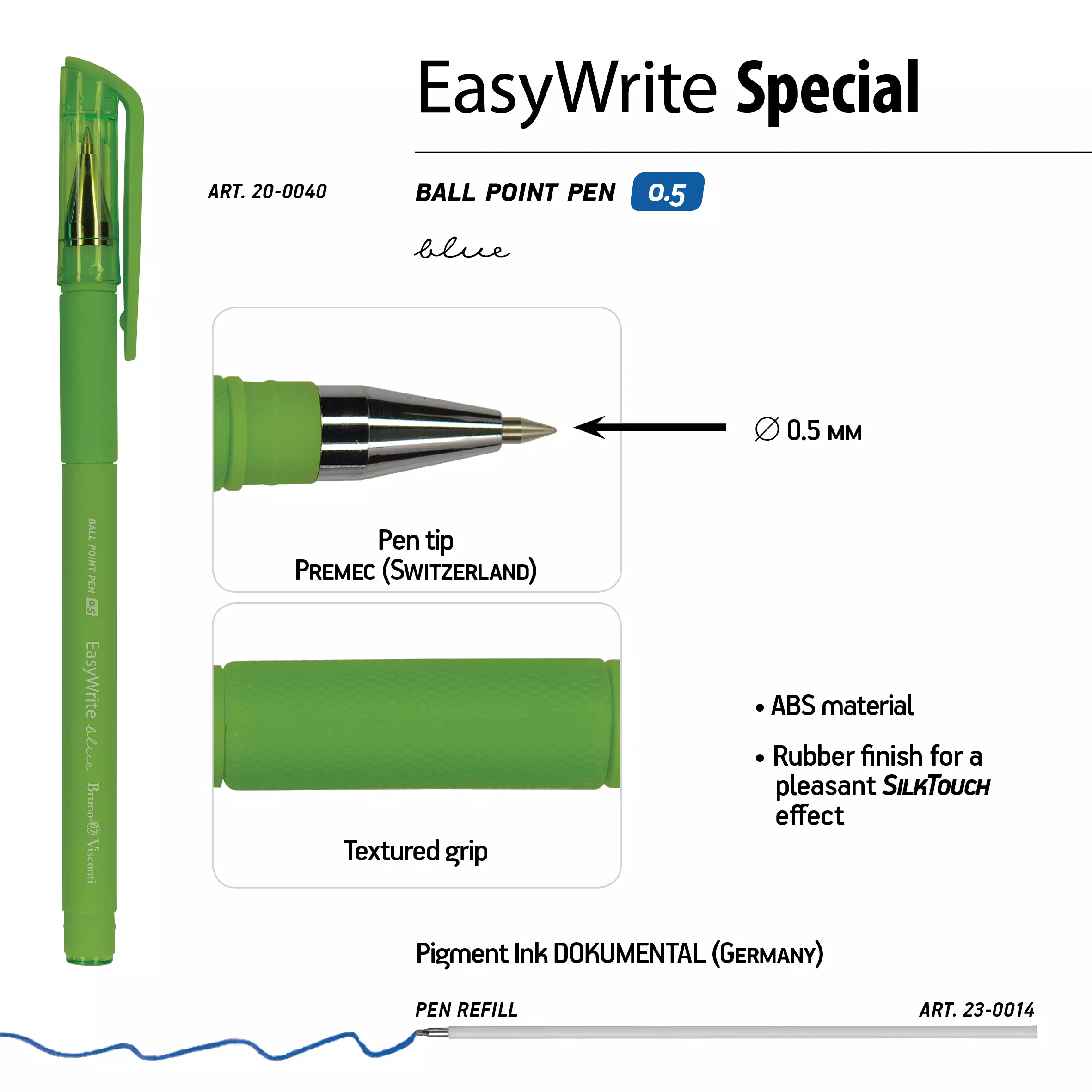 Ручка шариковая EasyWrite.SPECIAL 0.5 мм синяя (4 цвета корпуса)