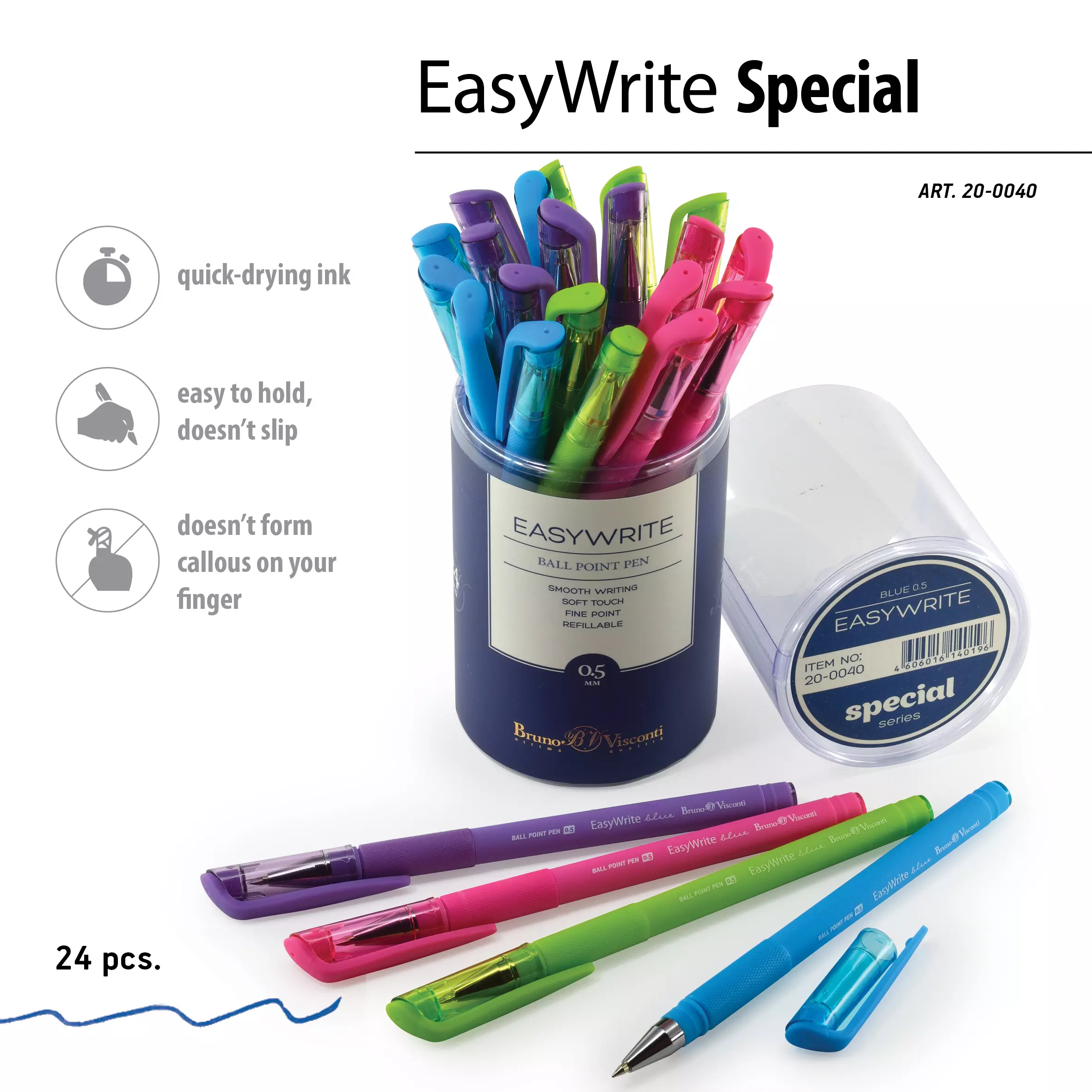 Ручка шариковая EasyWrite.SPECIAL 0.5 мм синяя (4 цвета корпуса)