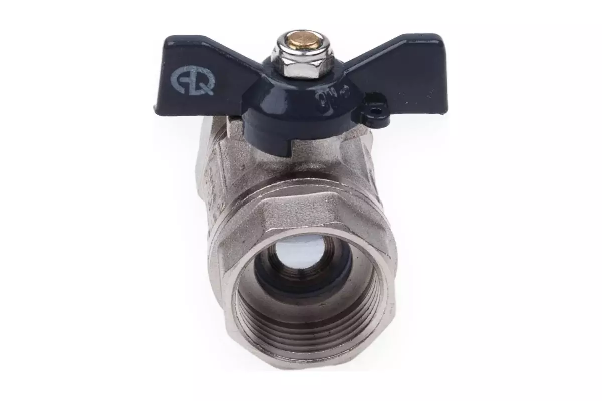 Кран шаровой для металлопластиковых труб 20х1/2" ВР, бабочка черная, AQUALINK 01165