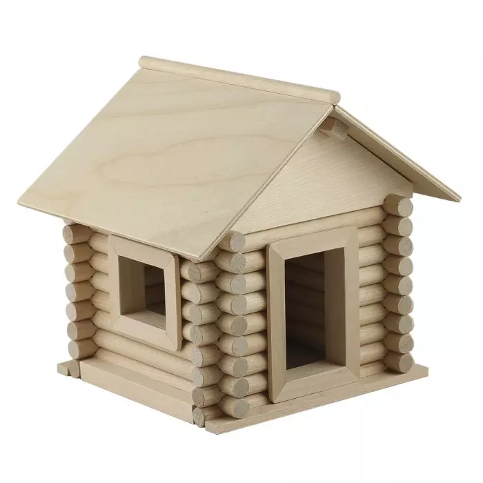 Деревянный конструктор Деревенский дом №1 (90 элементов) 6 моделей К705