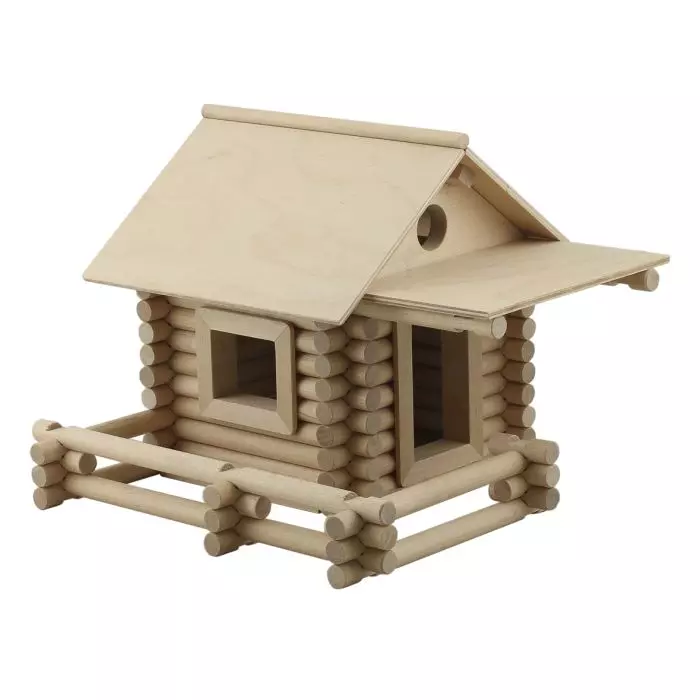 Деревянный конструктор Деревенский дом №1 (90 элементов) 6 моделей К705