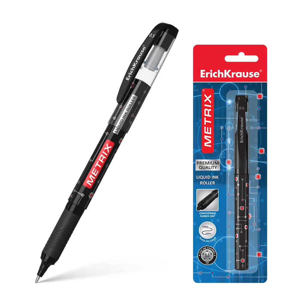 Ручка-роллер ErichKrause 45482 METRIX, черный