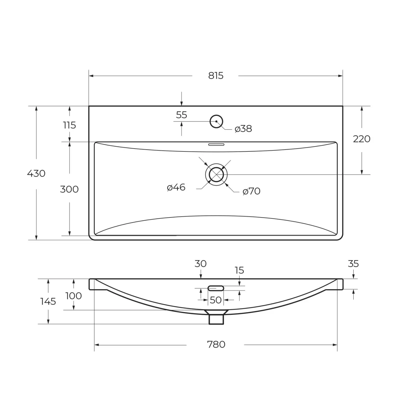 Подвесная тумба с раковиной BelBagno 80 см оружейная сталь DUE-800-2C-SO-GM-P+BB-8076-3-80+ 2 ручки RS006SN.4/160