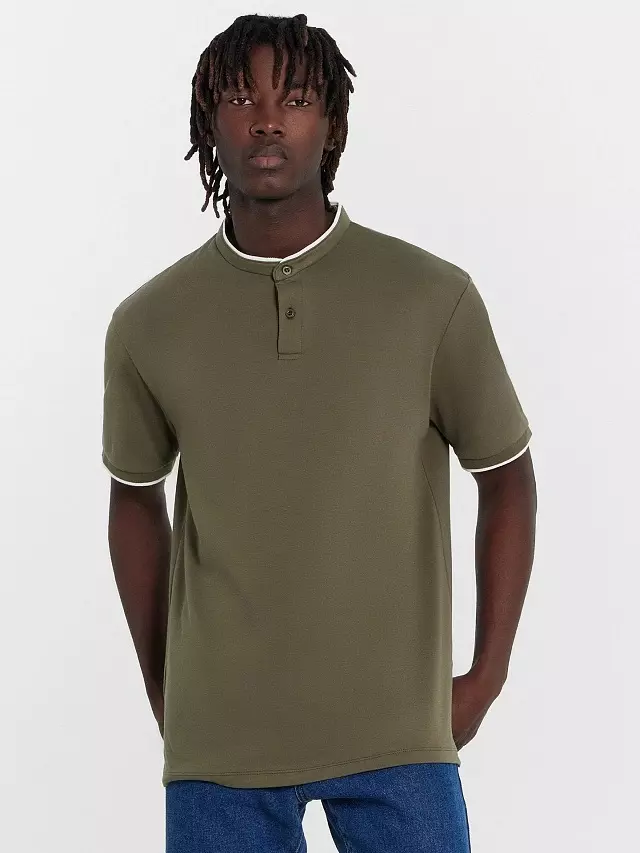 Поло мужское Mark Formelle 111849/1 серый хаки, р-р 108-182/188 (54 / XXL)