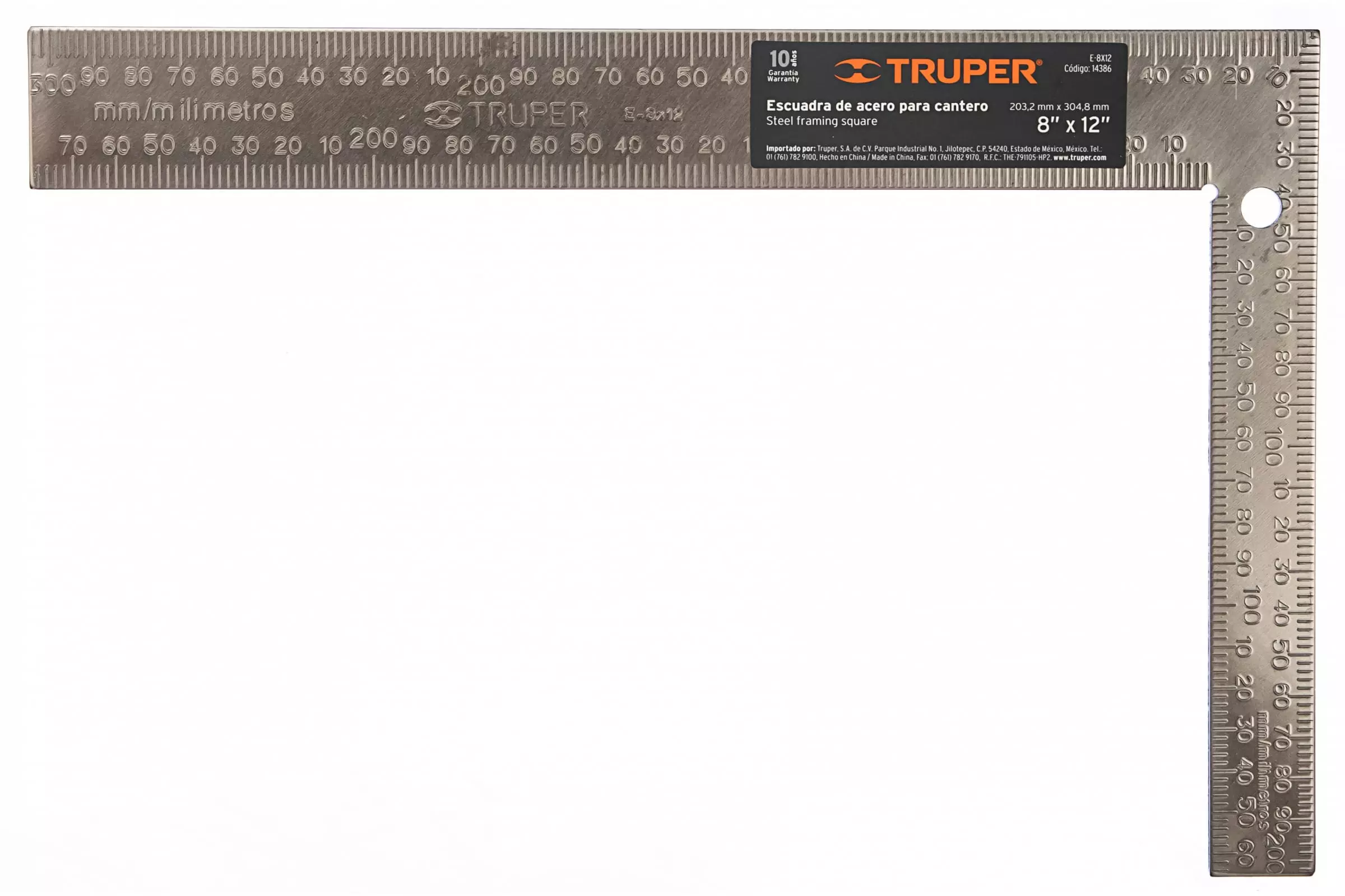 Измерительный угольник Truper E-8X12 14386