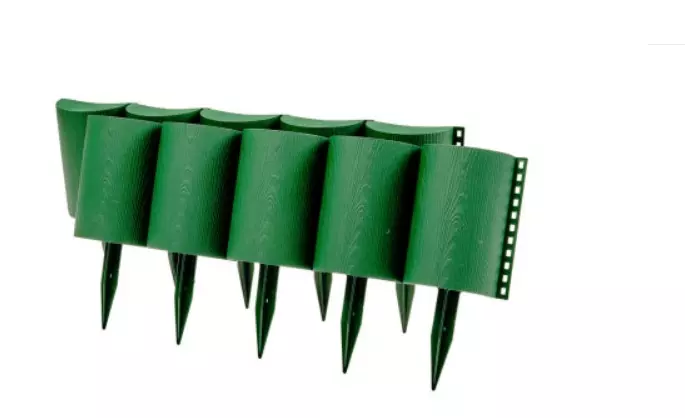 Забор декоративный пластик Бревнышко зеленый (длина-1 м, высота-24 см)