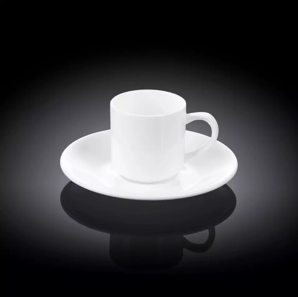Чашка кофейная и блюдце 90 мл фарфор Wilmax WL-993007/AB