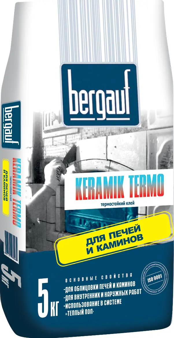 Клей для облицовки печей и каминов термостойкий Bergauf Keramik Termo, 5 кг