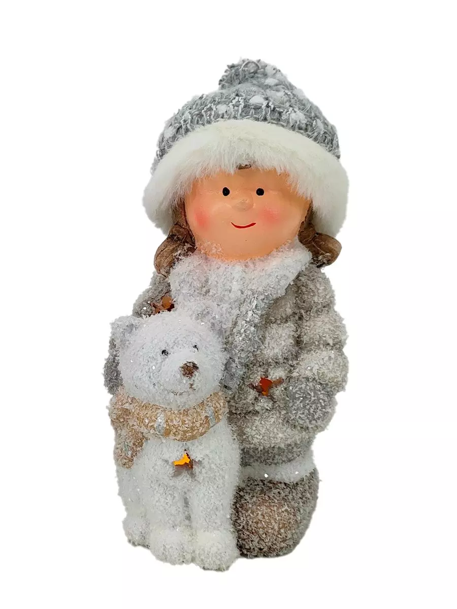 Декоративная фигурка из терракотовой керамики со светодиодной подсветкой 8,5x15x9см 95469